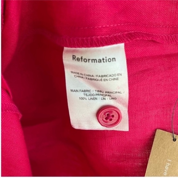 Reformation Prescott Linen Dress Size 0 NEW - Picture 4 of 6